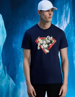 Superman - T-shirt marineblauw