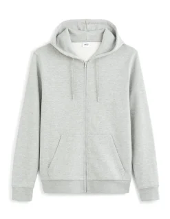 Sweat met rits en capuchon - grijs