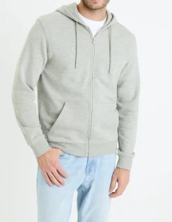 Sweat met rits en capuchon - grijs