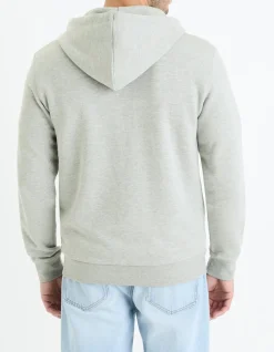 Sweat met rits en capuchon - grijs
