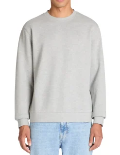 Sweater met ronde hals 100% katoen - grijs