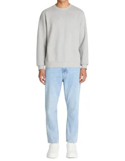 Sweater met ronde hals 100% katoen - grijs