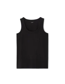 Tanktop met brede bandjes van 100% katoen - zwart