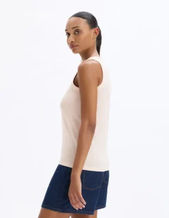 Tanktop van biologisch katoen - beige
