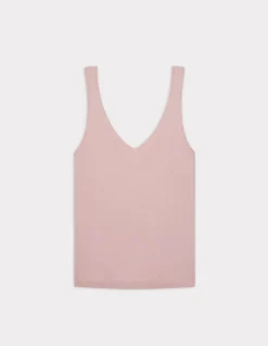 Tanktopset met fijn gaas - grijsroze