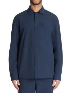 Technisch overshirt 1 zak - marineblauw