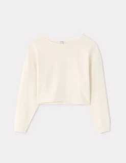 Terry cropped sweatshirt - ecru