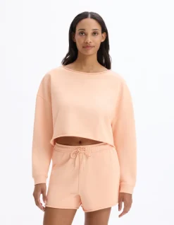 Terry cropped sweatshirt - roze