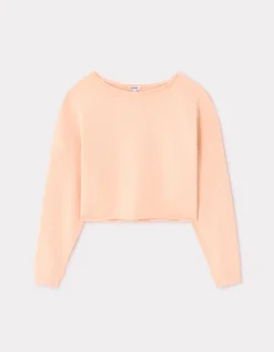 Terry cropped sweatshirt - roze