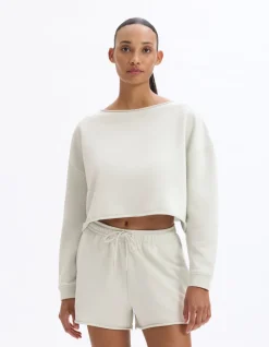 Terry cropped sweatshirt - groen
