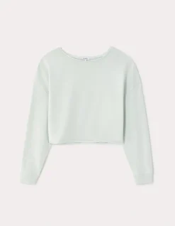 Terry cropped sweatshirt - groen