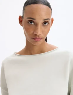 Terry cropped sweatshirt - groen