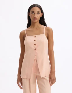 Top met bandjes - roze
