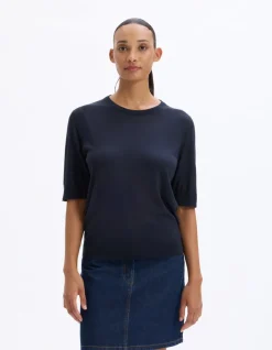 Trui met korte mouwen - marineblauw