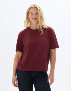 T-shirt biologisch katoen ronde hals - paars