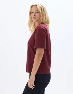 T-shirt biologisch katoen ronde hals - paars