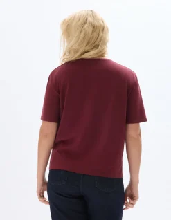 T-shirt biologisch katoen ronde hals - paars