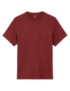 T-shirt boxy col rond 100% coton - marron