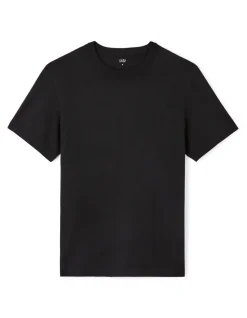 T-shirt boxy col rond 100% coton - noir
