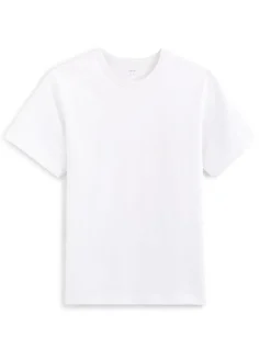 T-shirt boxy col rond 100% coton - blanc