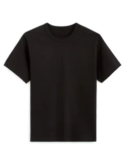 T-shirt boxy col rond 100% coton - noir