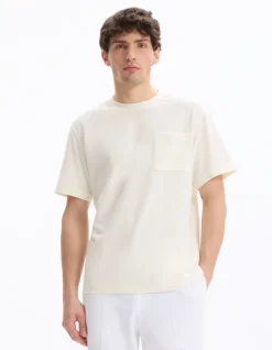 T-shirt boxy ronde hals - beige