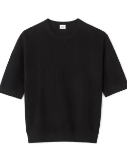 T-shirt boxy ronde hals 100% katoen - zwart