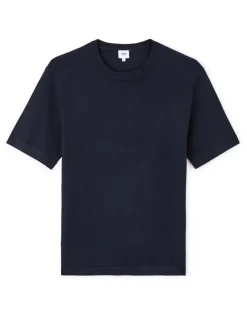 T-shirt boxy ronde hals 100% katoen - marine