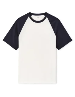 T-shirt boxy ronde hals 100% katoen - marine