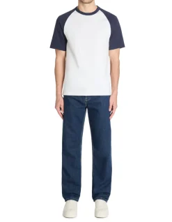 T-shirt boxy ronde hals 100% katoen - marine