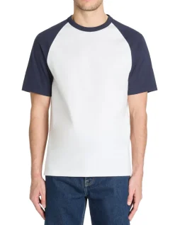 T-shirt boxy ronde hals 100% katoen - marine