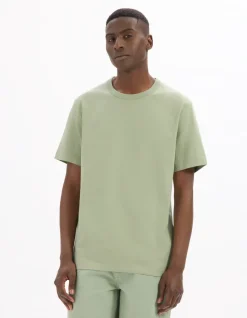 T-shirt boxy ronde hals 100% katoen - groen