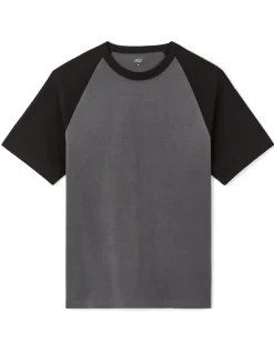 T-shirt boxy ronde hals 100% katoen - antraciet