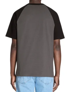 T-shirt boxy ronde hals 100% katoen - antraciet