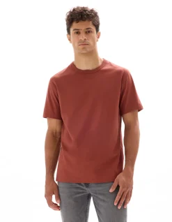 T-shirt boxy ronde hals 100% katoen - rood