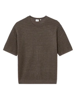 T-shirt boxy ronde hals 100% katoen - taupe