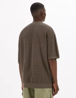 T-shirt boxy ronde hals 100% katoen - taupe