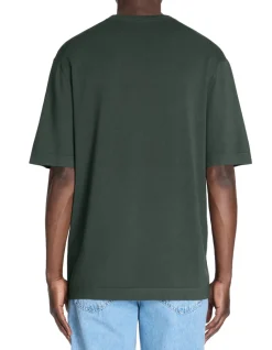 T-shirt boxy ronde hals - kaki
