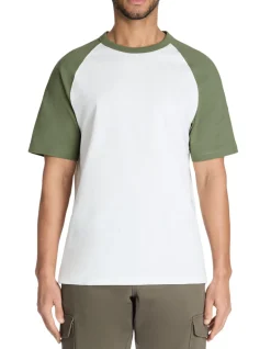 T-shirt boxy ronde hals 100% katoen - groen