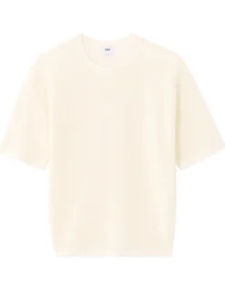 T-shirt boxy ronde hals gebreid - Ecru