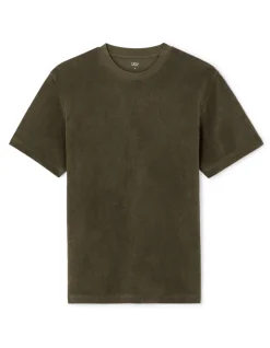 T-shirt boxy ronde hals gemengde katoen - kaki
