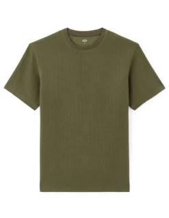 T-shirt boxy ronde hals gemengde katoen - kaki