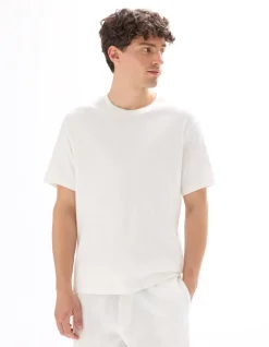 T-shirt Boxy Ronde hals Plissé - Wit