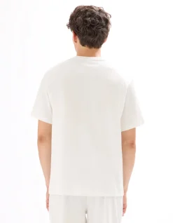 T-shirt Boxy Ronde hals Plissé - Wit