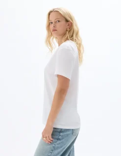 T-shirt korte mouwen V-hals wit