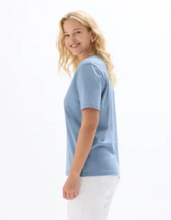 T-shirt korte mouwen V-hals - blauw