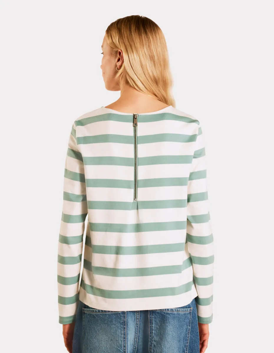 T-shirt met lange mouwen en zeemansmotief - groen