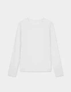 T-shirt met lange mouwen van katoen - wit