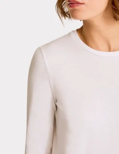 T-shirt met lange mouwen van katoen - wit