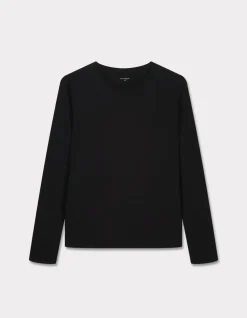 T-shirt met lange mouwen van katoen - zwart